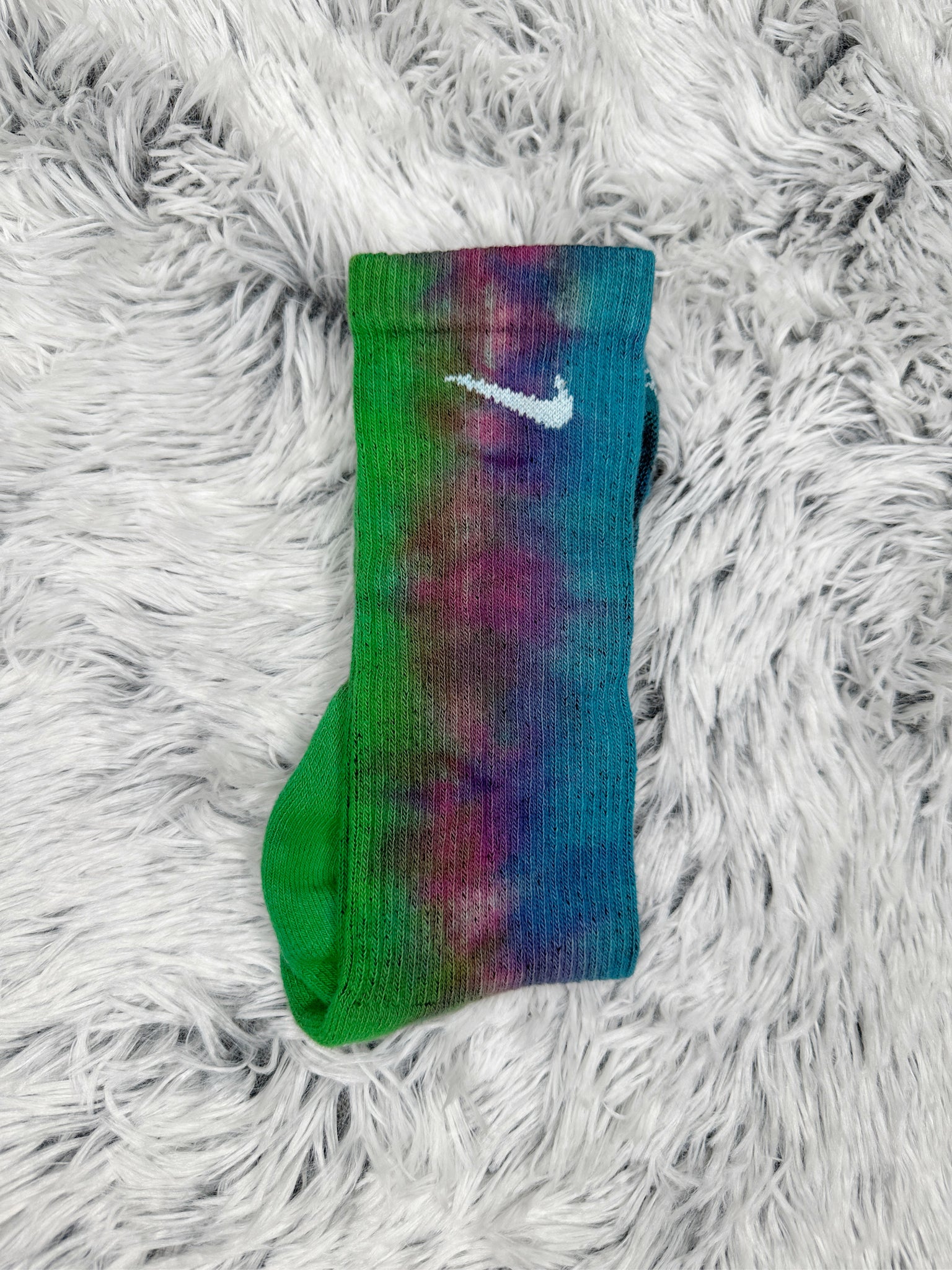 Reverse Tye dye socks Large Crew #9