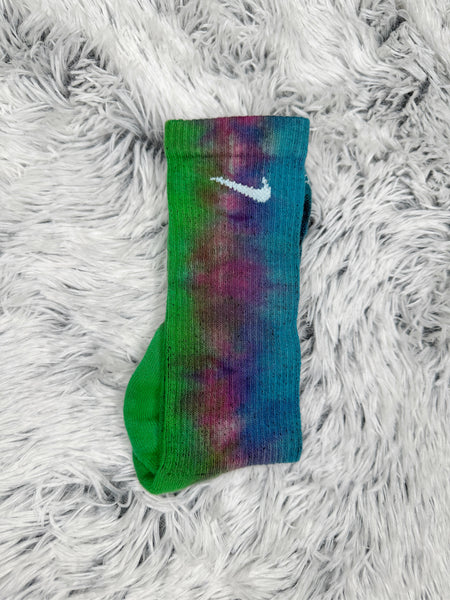 Reverse Tye dye socks Large Crew #9