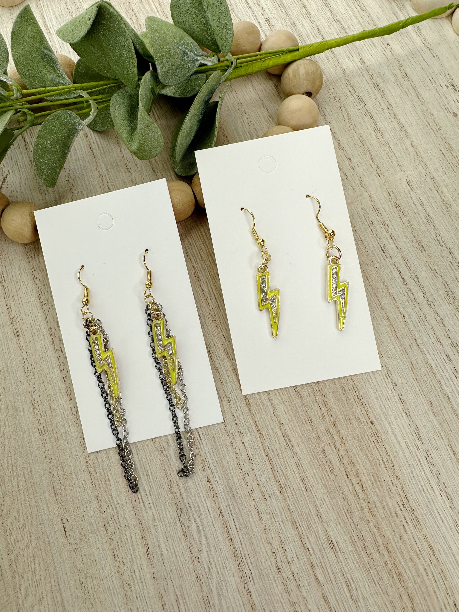 Yellow Lightning Bolt Earrings