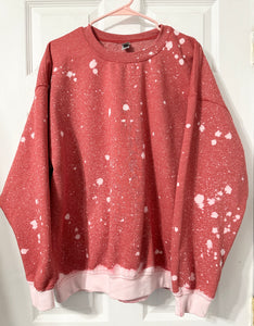 Bleached heather Red Crewneck