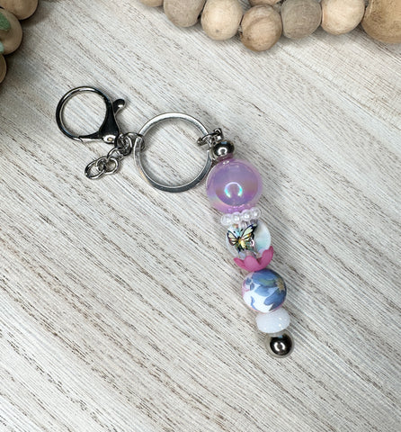 Floral pastel keychain