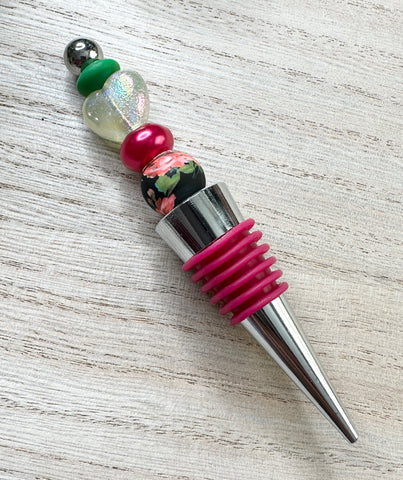 Heart floral wine stopper