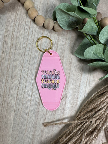 Teacher motel keychain