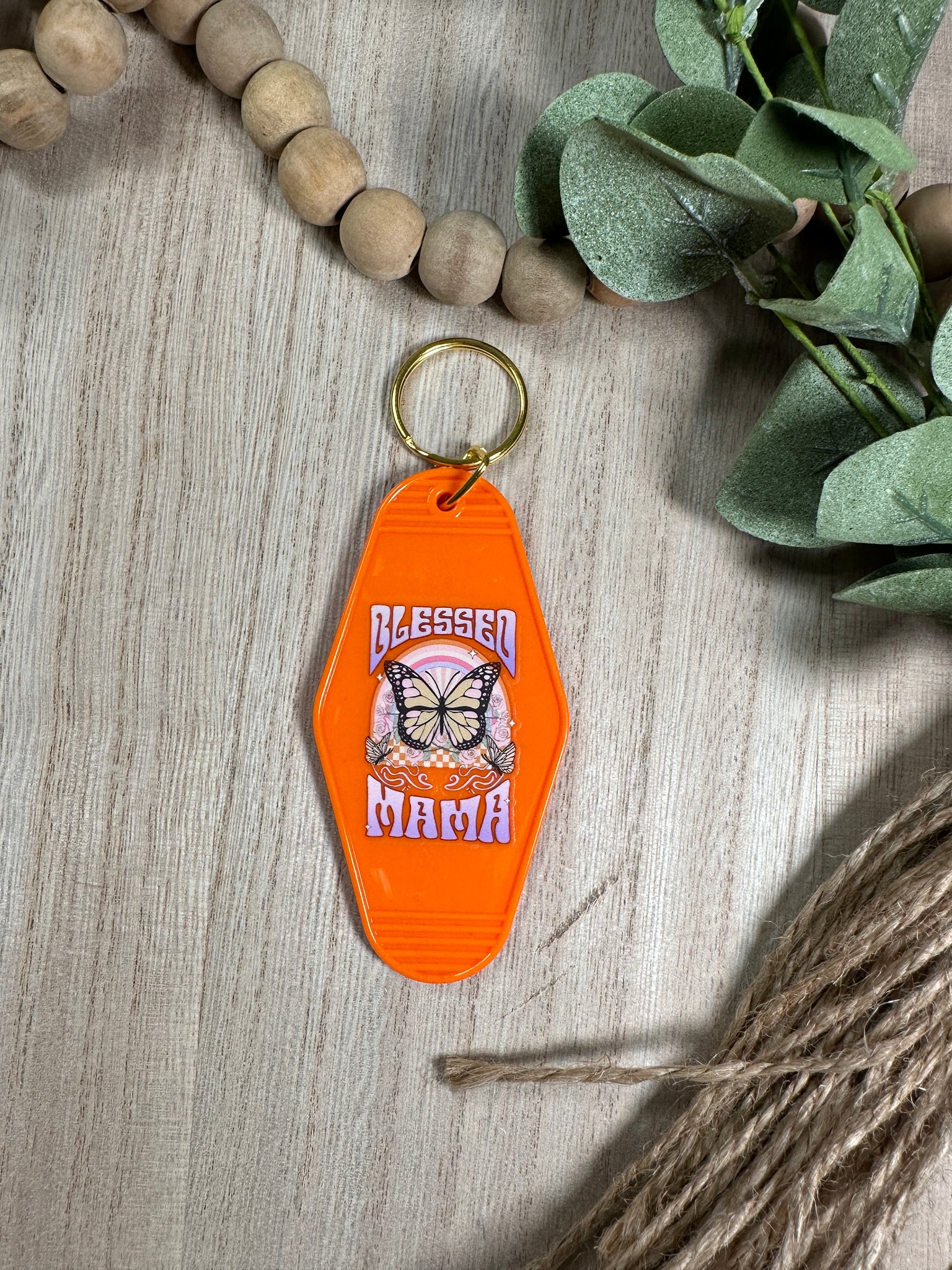 Blessed mama motel keychain