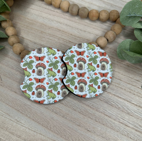 Froggy Mushroom Car Coasters